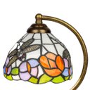 Ver imagem 2 de Abajur Tiffany Cúpula Vitral Mosaico De Cores Mesa 38X18Cm