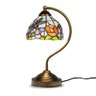 Abajur Tiffany Cúpula Vitral Mosaico De Cores Mesa 38X18Cm - 1
