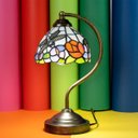 Ver imagem 4 de Abajur Tiffany Cúpula Vitral Mosaico De Cores Mesa 38X18Cm