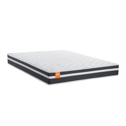 Colchão Casal Cbp Molas Qatar 138x188x22cm Branco / Preto - Suporta até 150kg por Pessoa - 1