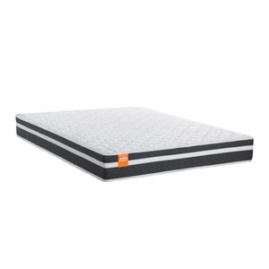 Colchão Casal Cbp Molas Qatar 138x188x22cm Branco / Preto - Suporta até 150kg por Pessoa