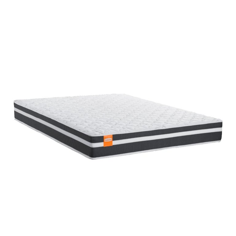 Colchão Casal Cbp Molas Qatar 138x188x22cm Branco / Preto - Suporta até 150kg por Pessoa