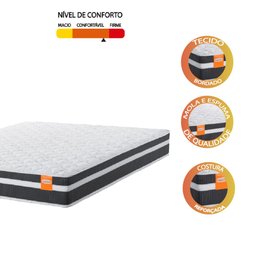 Colchão Casal Cbp Molas Qatar 138x188x22cm Branco / Preto - Suporta até 150kg por Pessoa - 3