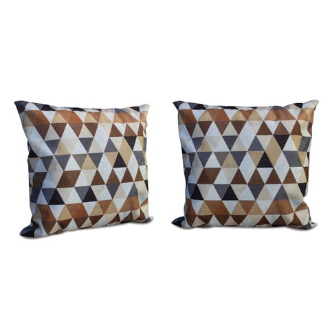 Kit 2 Almofadas Decorativa Quadrado 45x45 Cm Cm Sala Quarto Sofá Suede Estampada Marrom Eli Móveis