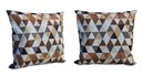 Ver imagem 1 de Kit 2 Almofadas Decorativa Quadrado 45x45 Cm Cm Sala Quarto Sofá Suede Estampada Marrom Eli Móveis