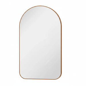 Espelho Capela Carisma - Vidro Guardian 3 Mm, Moldura em Couro Ecológico Caramelo, 64x44 Cm