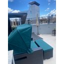 Ver imagem 3 de Sofá Chaise Aluminio e Fibra com Toldo para Jardim Piscina