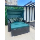 Ver imagem 4 de Sofá Chaise Aluminio e Fibra com Toldo para Jardim Piscina