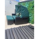 Ver imagem 2 de Sofá Chaise Aluminio e Fibra com Toldo para Jardim Piscina