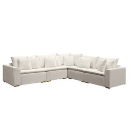 Sofá Modular Riviera Linho Creme 280x280 cm - Meu Estofado Sofá Modular Riviera Sala Quarto Recepção - 1