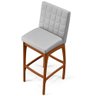 Kit 04 Banquetas Altas Para Cozinha Sala de Jantar Fixa Mila B04 Linho Cinza - Lyam Decor - 7