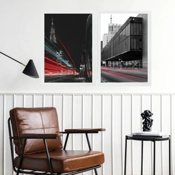 Kit 2 Quadros Cidade de São Paulo - Luzes 45x34cm:moldura Branca - 1 Kit 2 Quadros Cidade de São Paulo - Luzes 45x34cm:moldura Branca - 1