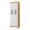 Ver imagem 2 de Guarda-roupa Infantil 62cm 2 Portas com Vidro e 2 Gavetas Aurora Multimóveis Mp4496 Madeirado/