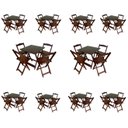 Ver imagem 1 de Kit 10 Conjuntos Dobráveis 70x70 com 10  Mesas 40 Cadeiras IMBUIA