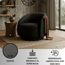 Ver imagem 5 de Poltrona Orgânica Decorativa Giratória Veludo Preto Premium Suporta 150kg Luxo Montada Design Curvo