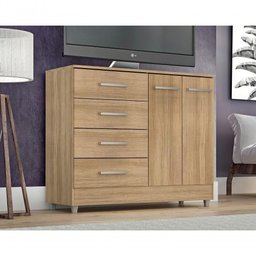 Comoda Gisele 4 Gavs 2 Portas Teka Madrid Teka Madrid - 5 Comoda Gisele 4 Gavs 2 Portas Teka Madrid Teka Madrid - 5