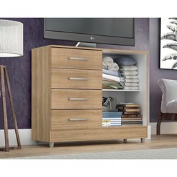 Comoda Gisele 4 Gavs 2 Portas Teka Madrid Teka Madrid - 4 Comoda Gisele 4 Gavs 2 Portas Teka Madrid Teka Madrid - 4