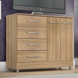 Comoda Gisele 4 Gavs 2 Portas Teka Madrid Teka Madrid - 1 Comoda Gisele 4 Gavs 2 Portas Teka Madrid Teka Madrid - 1