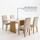 Ver mais imagens de Conjunto de Mesa 4 Cadeiras Lyra Tampo Vidro MDF 120x80cm Cinamomo Off White