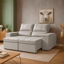 Ver imagem 5 de Sofá Boni 2 Lugares Retrátil Reclinável 190cm Bege Veludo Estrutura Madeira Loja Sheep