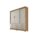 Ver imagem 2 de Guarda Roupa Solteiro 3 Portas 9 Gavetas - Capri-cumaru/fendi - Móveis Novo Horizonte