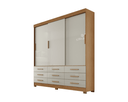 Ver imagem 2 de Guarda Roupa Solteiro 3 Portas 9 Gavetas - Capri-cumaru/fendi - Móveis Novo Horizonte