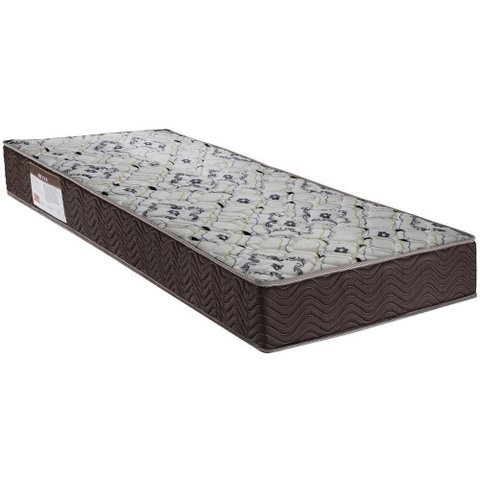 Colchão Solteiro 88x188x18 Espuma D45 Bordado Iso Marrom Branco - Ortobom