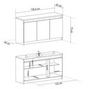 Ver imagem 4 de Balcão Buffet Alvin 3 Portas 1 Prateleira Mel/off White - Viero Móveis