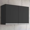 Ver imagem 2 de Armario Aereo 2 Portas 80 cm Juliana AJL:Preto