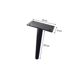 Kit 4 Pés de Metal 18cm Preto Multiuso para Armário Mesas de Cabeceiras e Camas - 5