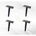 Ver imagem 1 de Kit 4 Pés de Metal 18cm Preto Multiuso para Armário Mesas de Cabeceiras e Camas