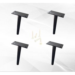 Kit 4 Pés de Metal 18cm Preto Multiuso para Armário Mesas de Cabeceiras e Camas - 1