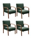 Ver imagem 1 de Kit 04 Poltronas Cadeiras Decorativas Anita Para Sala Mesa De Jantar Quarto Recepção - Veludo Verde