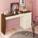 Ver imagem 1 de Escrivaninha Penteadeira Camarim Crystal Freijó/Off White - Ninho Decor