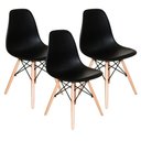 Ver imagem 1 de Kit C| 3cadeira Charles Eames Eiffel Dkr Wood Preto