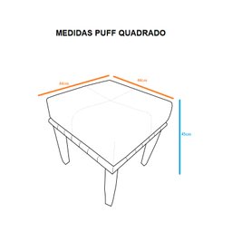Banqueta Puff Quadrado Azul Marinho Pé Palito - 3