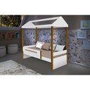 Ver imagem 1 de Cama de Criança Infantil Solteiro Design Montessoriana Sara - Branco/amêndoa