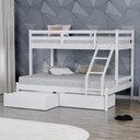 Ver imagem 1 de Beliche com Cama Casal Dreams com 02 Gavetas Madeira Maciça Branco Housin