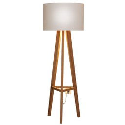 Luminária de Chão Tripé Celta com Cúpula Abajur Off White/nature - 1