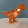 Luminária RGB Dino Rex Laranja com Bateria Recarregável - 3
