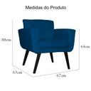 Ver imagem 4 de Poltrona Decorativa Sala e Recepção Geovana Suede Azul Cobalto - LM DECOR