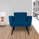 Ver imagem 1 de Poltrona Decorativa Sala e Recepção Geovana Suede Azul Cobalto - LM DECOR
