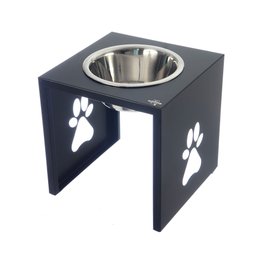 Comedouro Elevado Individual Cão Porte G Preto - 1