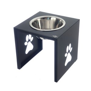 Comedouro Elevado Individual Cão Porte G Preto