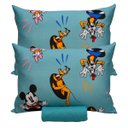 Ver imagem 2 de Jogo de Cama Portallar Casal Malha 100% Algodão Disney Mickey Feliz 3 Peças Verde