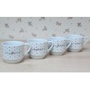 Ver imagem 4 de Kit Jogo 4 Xicaras Café Chá Hotel 200ml Empilháveis - Poá Colorido Frases