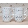 Kit Jogo 4 Xicaras Café Chá Hotel 200ml Empilháveis - Poá Colorido Frases - 1