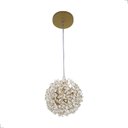Ver imagem 1 de Lustre Pendente Bola Dourado Cristal Dente de Leão Ninho Flor
