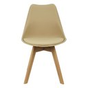 Ver imagem 3 de Kit 3 Cadeiras Charles Eames Leda Luisa Saarinen Design Wood Estofada Base Madeira - Bege
