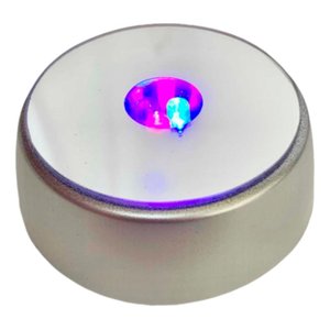 Base Espelhada Luz Led Muda de Cor para Cristais Pedras 7x7